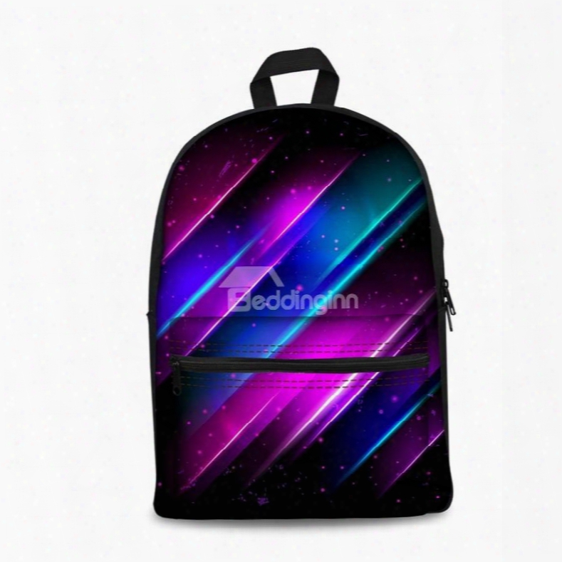 3d Pattern Colorful Line Washable Lightweight School Outdoor Backpack