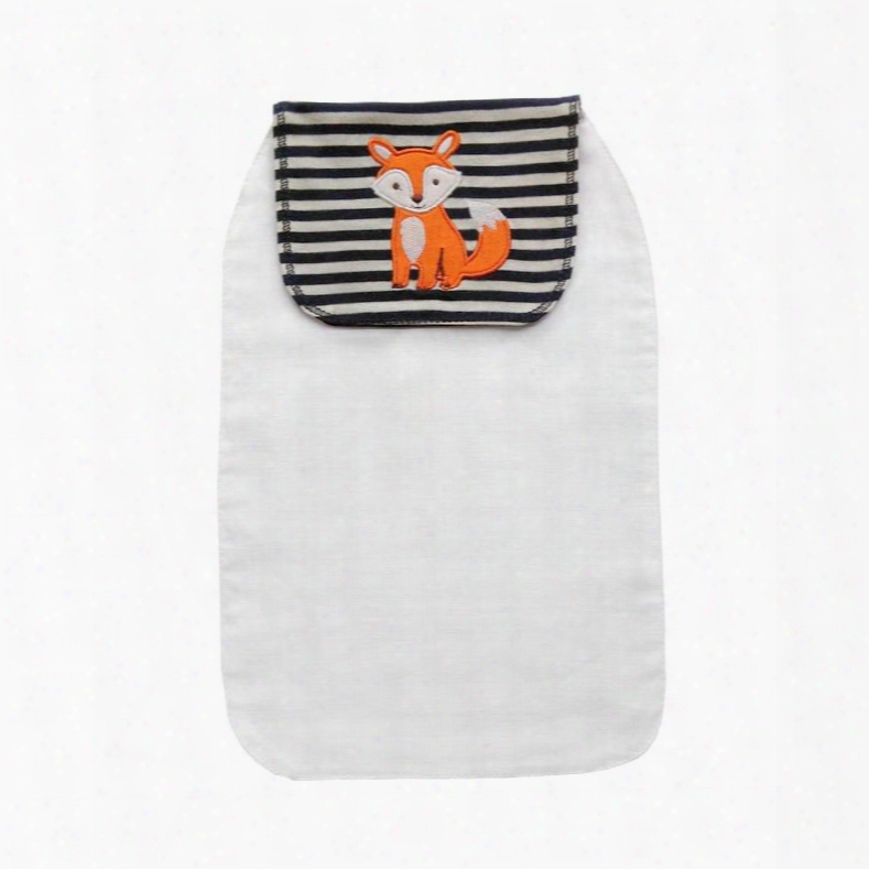 8*13in Fox Printed Cotton White Baby Sweatband/towel