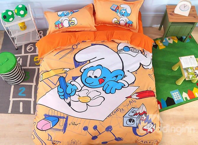 Baby Painter Smurf Printed 4-piece Bedding Sets/duvet Covers