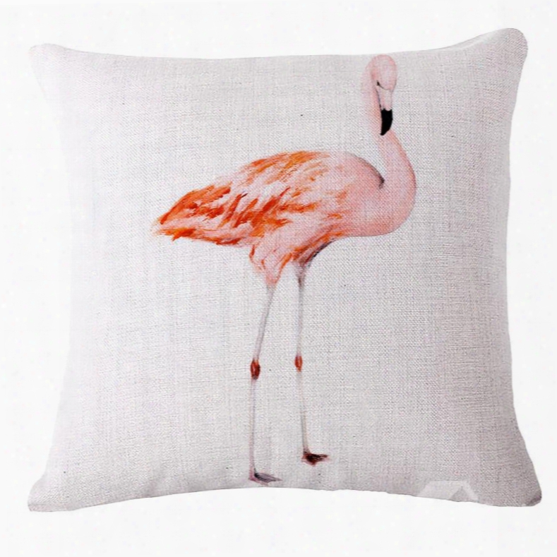 Beautiful Pink Flamingo Print Square Throw Pillow