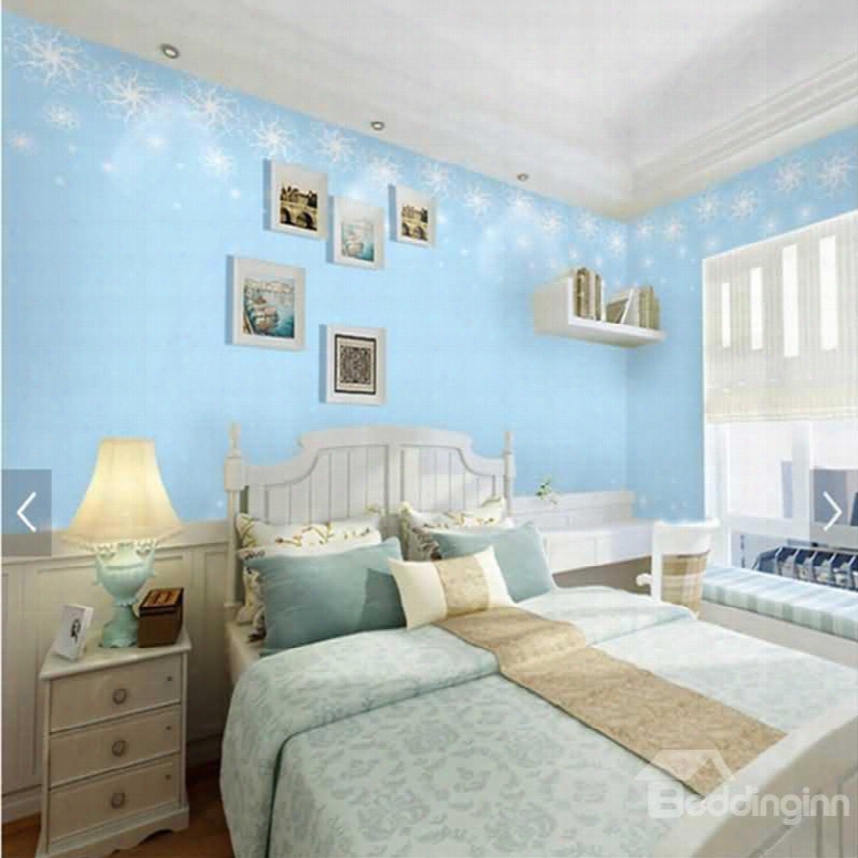 Blue Background With Snow 3d Waterproof Wall Murals