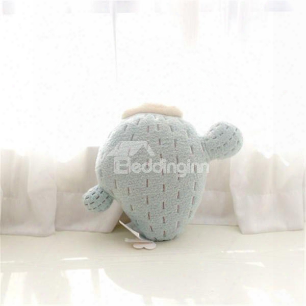 Cactus Shape Plush Light Blue Baby Throw Pillow