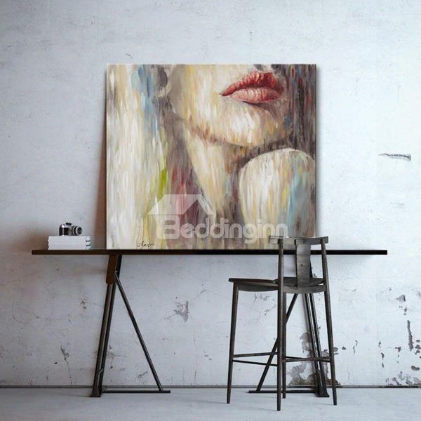 Charming Beautiful Girl Pattern Canvas Stretched None Framed Oil Painting