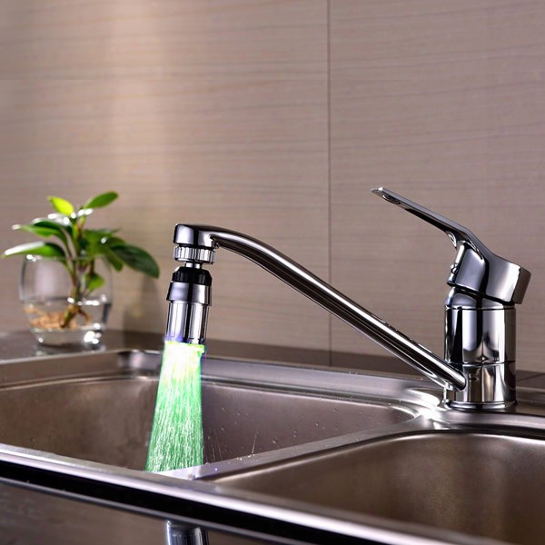 Contemporary Abs Multi-color Led Light Kitchen Faucet Spout