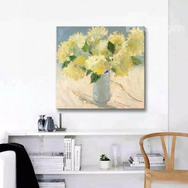 Country Style Flower Pattern Canvas Stretched None Framed Oil Painting