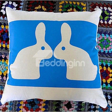 Couple Snow White Rabbit  Showing Love Super Romantic Throw Pillow