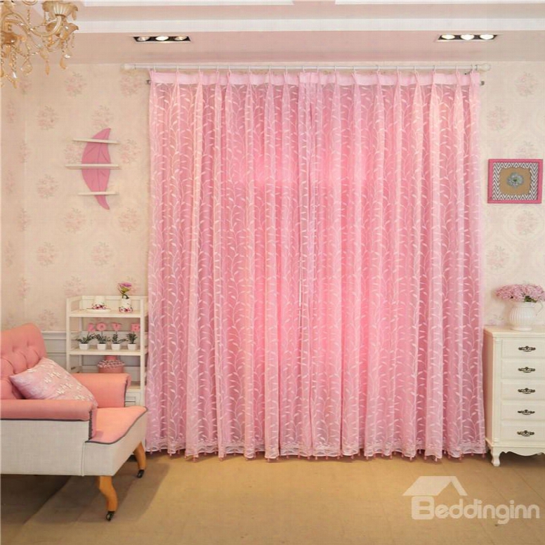 Decoration And Blackout Polyester Fresh Style Sheer And Lihing Curtain Sets