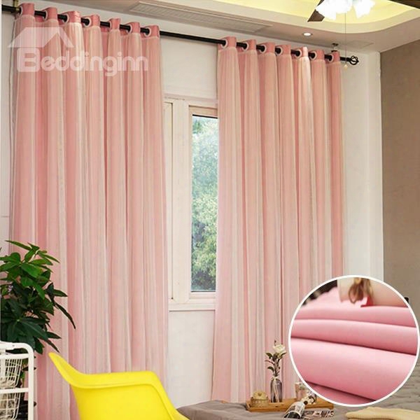 Decorative And Blackout Princess Style Solid Color Sheer And Lining Curtain Sets