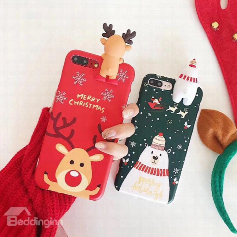 Deer Snowman Christmas Touchable Toy Phone Cover For Apple 6/7/8 Plus X Cases