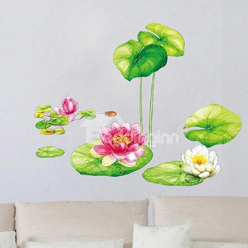 Fantastic And Fancy Lotus Pattern Decorative Wall Stickers