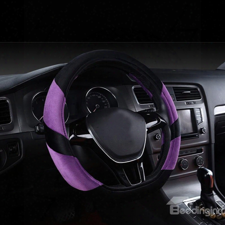 Fashion And Popular Well Designed Short Plush Material Medium Steering Wheel Cover