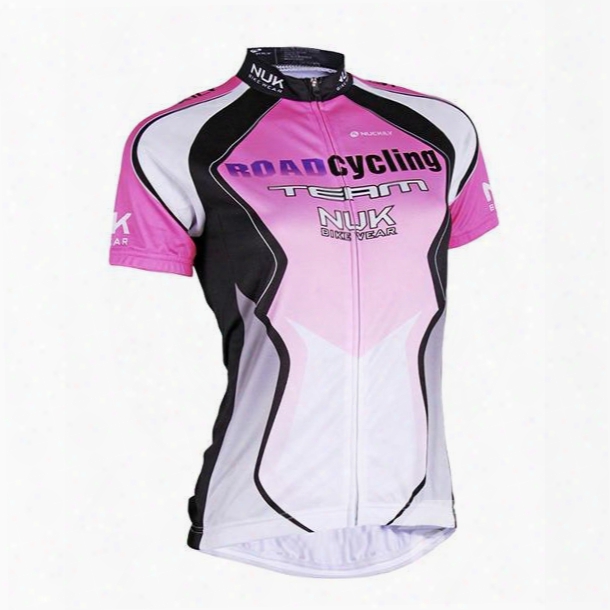 Female Purple Quick-dry Short Sleeve Jersey With Full Zipper Breathable Cycling Jersey