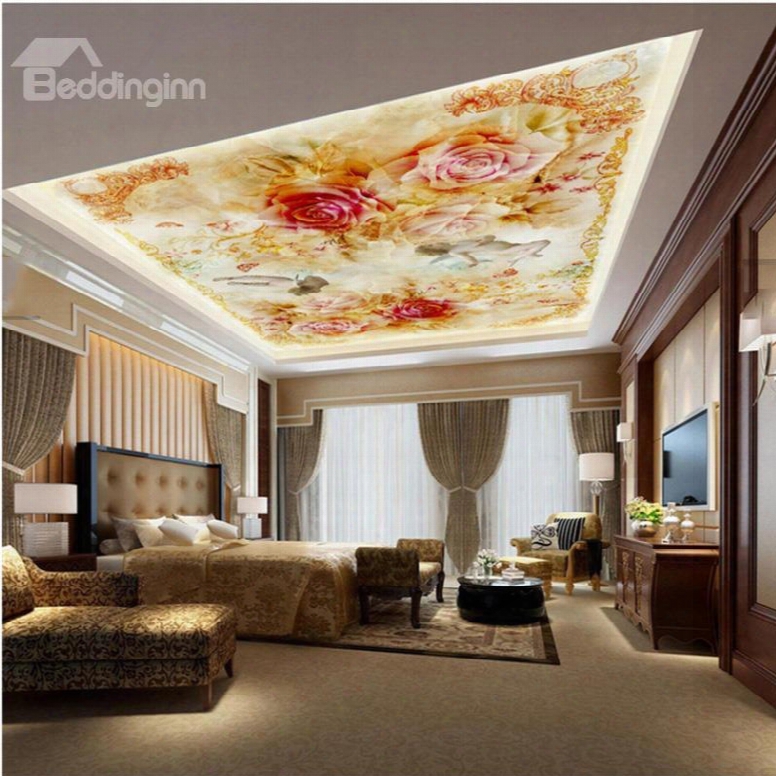 Flowers Around Kids Pattern Waterproof Durable And Eco-friendly 3d Ceiling Murals