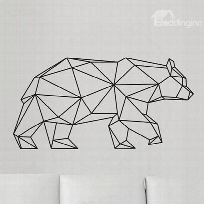 Geometric Bear Wall Sticker Modern Home Decor Vinyl Wall Art