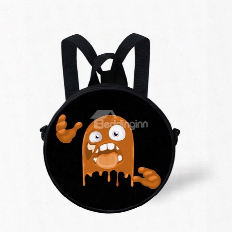 Halloween Pumpkin Color Pattern School Bag Shoulders Backpack
