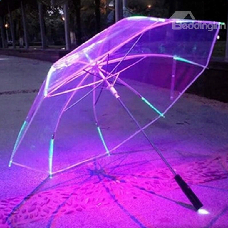 Led Light Up Lightsaber With 7 Color Flashlight Luminous Umbrella