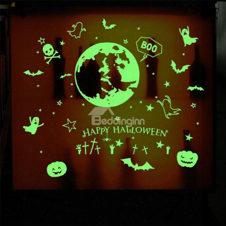 Luminous Durable Waterproof Ghosts Pvc Hall Oween Kids Room Wall Stickers