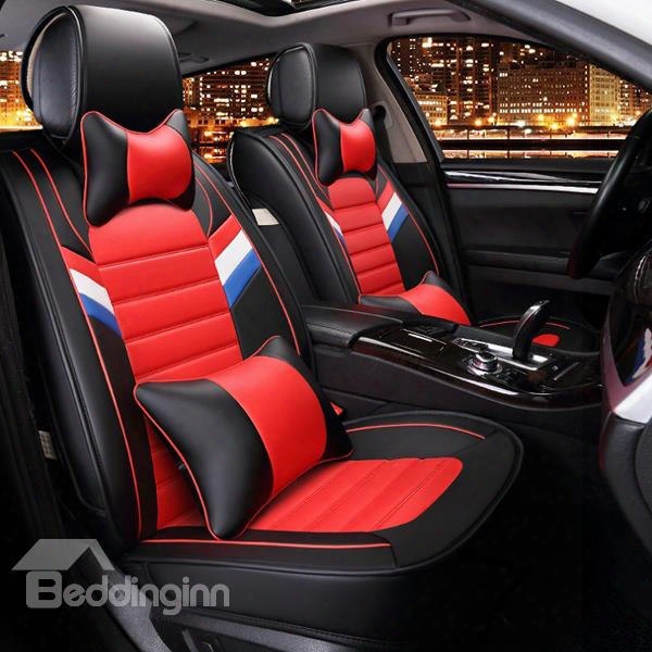 Luxurious Mash Up Color Tough Stretch-resistant Pvc Leather Universal Car Seat Cover