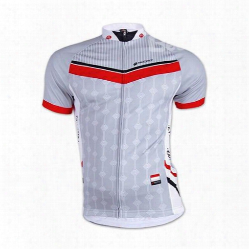 Male Gray Breathable Short Sleeve Jersey Full Zipper Quick-dry Cycling Jersey