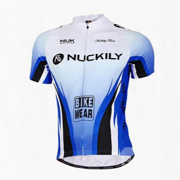 Male Progressive Shade Blue Breathable Bike Jersey Full Zipper Quick-dry Cycling Jersey