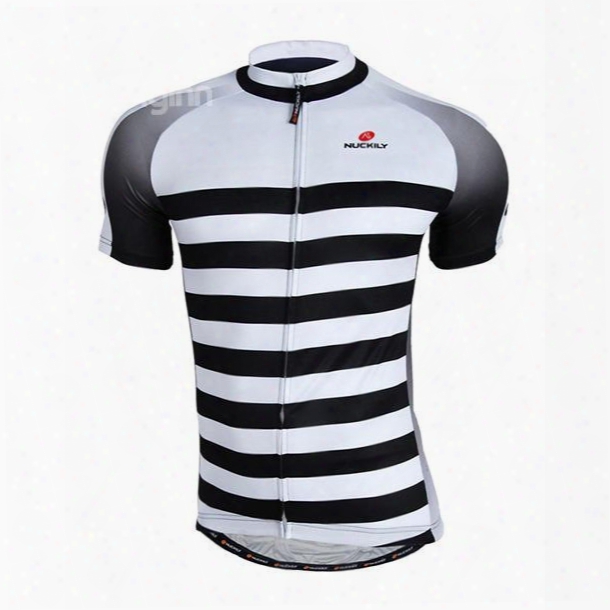 Male Stripe Pattern Breathable Full Zipper Road Bike Jersey Quick-dry Cycling Jersey