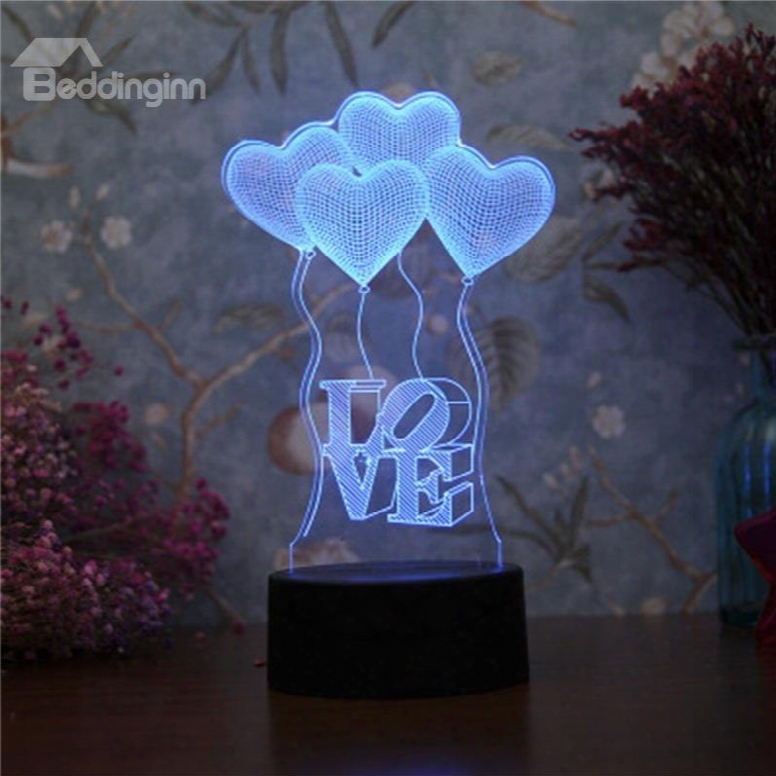 Modern And Creative Romantic Acrylic 3d Usb Led Night Lamp