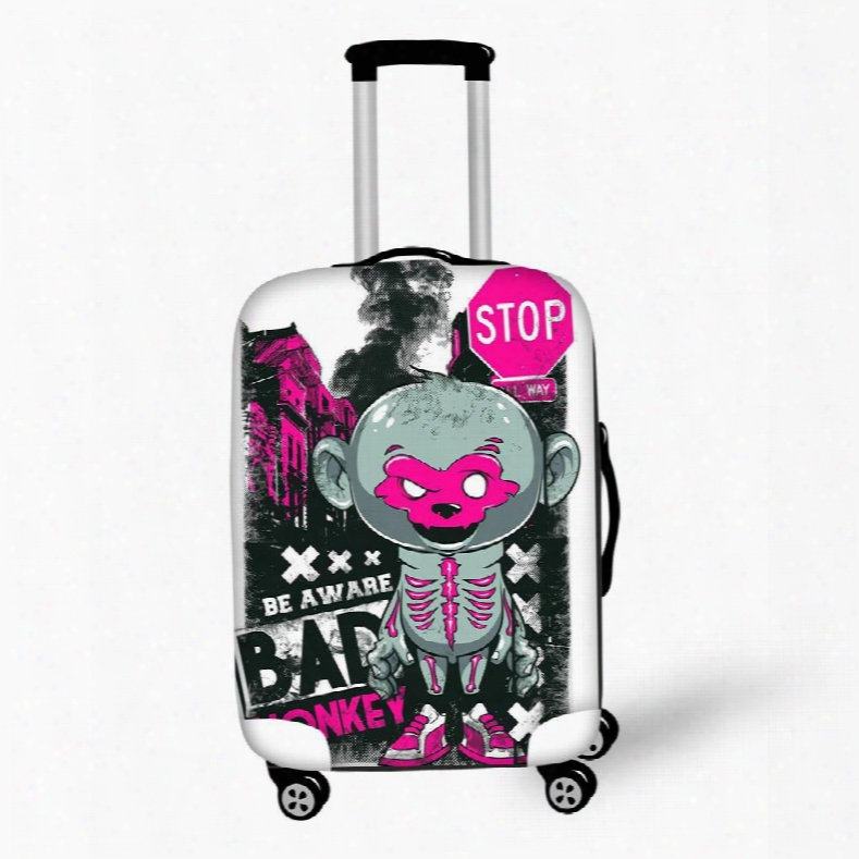 Naughty Monkey Style Washable Waterproof 3d Print Luggage Protective Covrr