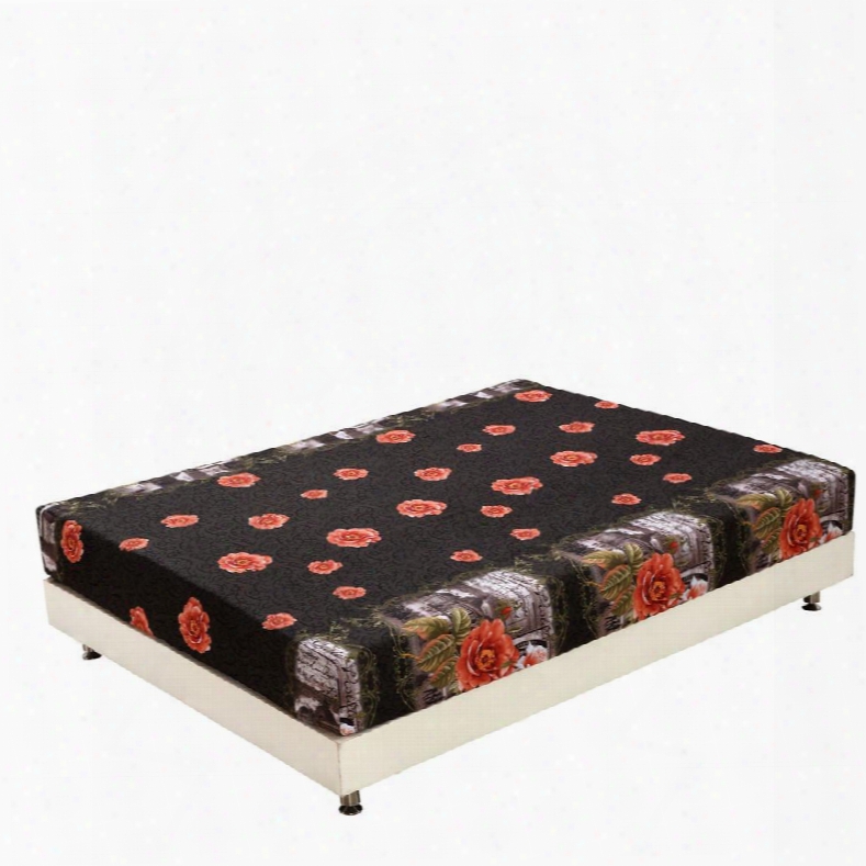 New Arrival Fragrant Blooming Flowers Print 3d Fitted Sheet