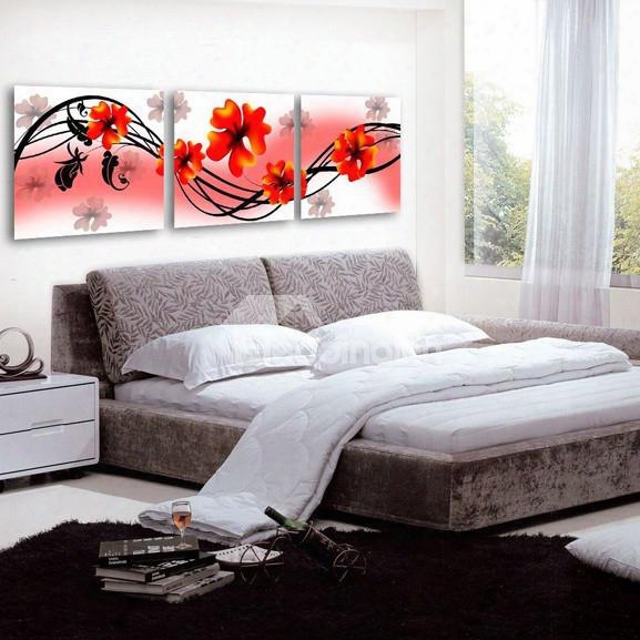 New Arrival Lovely And Cute Red Flowers Canvas Wall Prints