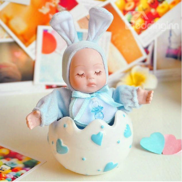 New Arrival Lovely Blue Rabbit And Heart Design Cradlesong Song Music Box