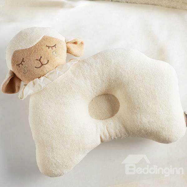 Prevent Flat Head Sheep Shape Cotton Baby Pillow