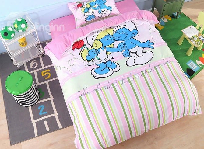 Smurf Smurfette Ksis Printed Twin 3-piece Kids Bedding Sets/duvet Covers