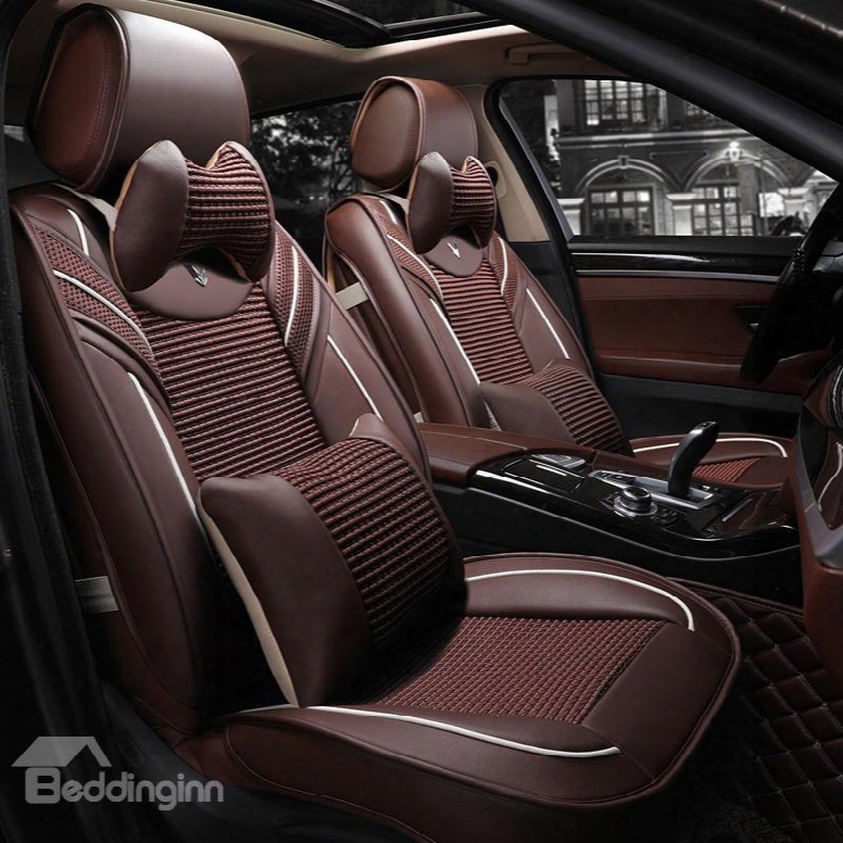 Stylish Unusual Ventilated Close-fitting Leather Universal Car Seat Covers