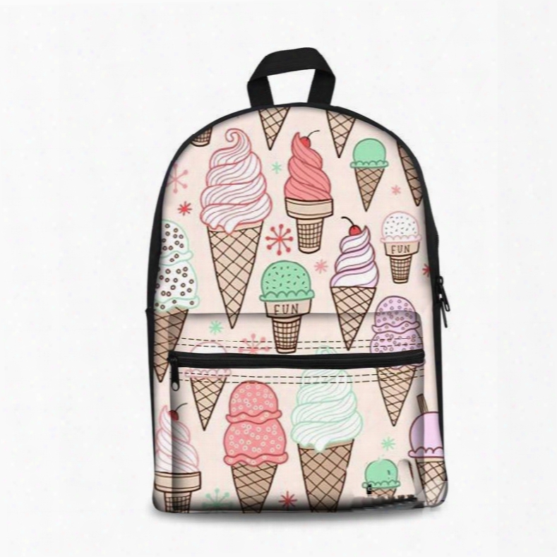 Sweet Cakes Ice Cream High Quality Fabrics Waterproof 3d Printed Outdoor Bag