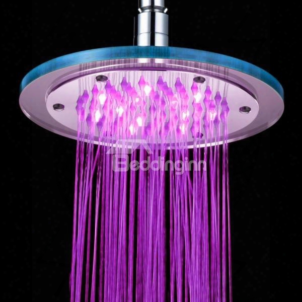 Unique Copper With Organic Glass Temperature Control Led Changing Color Shower Head Faucet