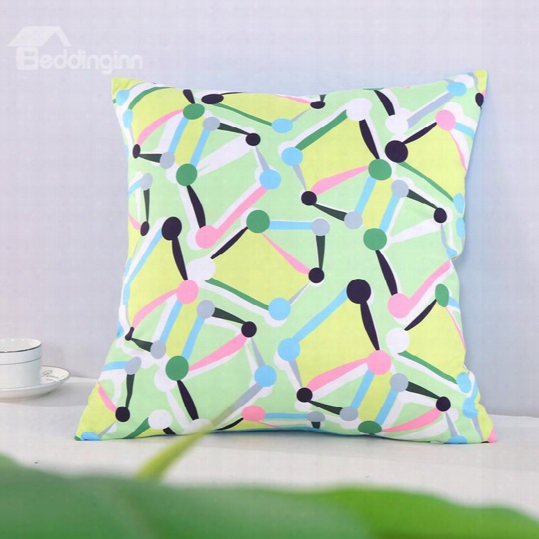 Yellow Spotted Flashbulb Printed Decorative Square Polyester Throw Pillowcases