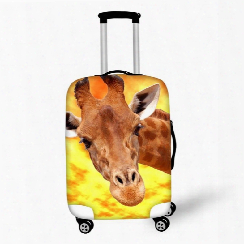 3d Animals Adorable Giraffepattern Waterproof Anti-scratch Travel Luggage Cover