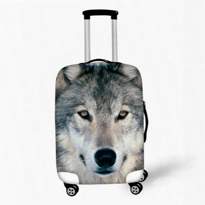 3d Animals C Old Winter Wolf Face Pattern Waterproof Anti-scratch Travel Luggage Cover
