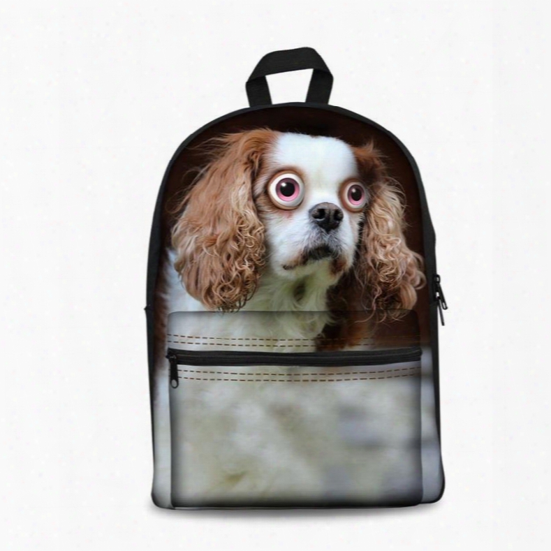 3d Pattern Big Eyes Dog School Outdoor For Man&woman Backpack