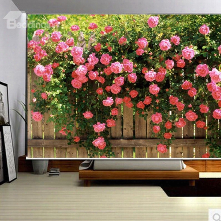 3d Red Rose Printed Modern Style Decoration And Blackout Curtain Roller Shade