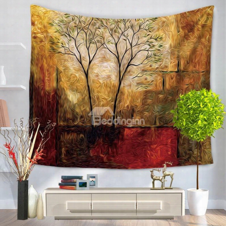 Abstract Psychedelic Art Trees Scenery Decorative Hanging Wall Tapestry