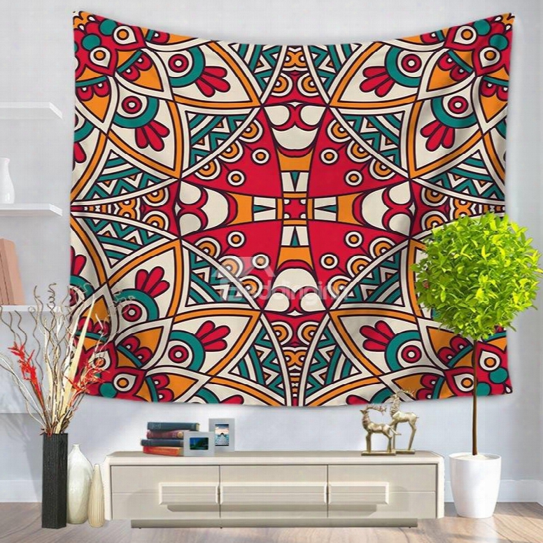 Abstract Square Hippy Mandala Pattern Ethnic Style Decorative Hanging Wall Tapestry