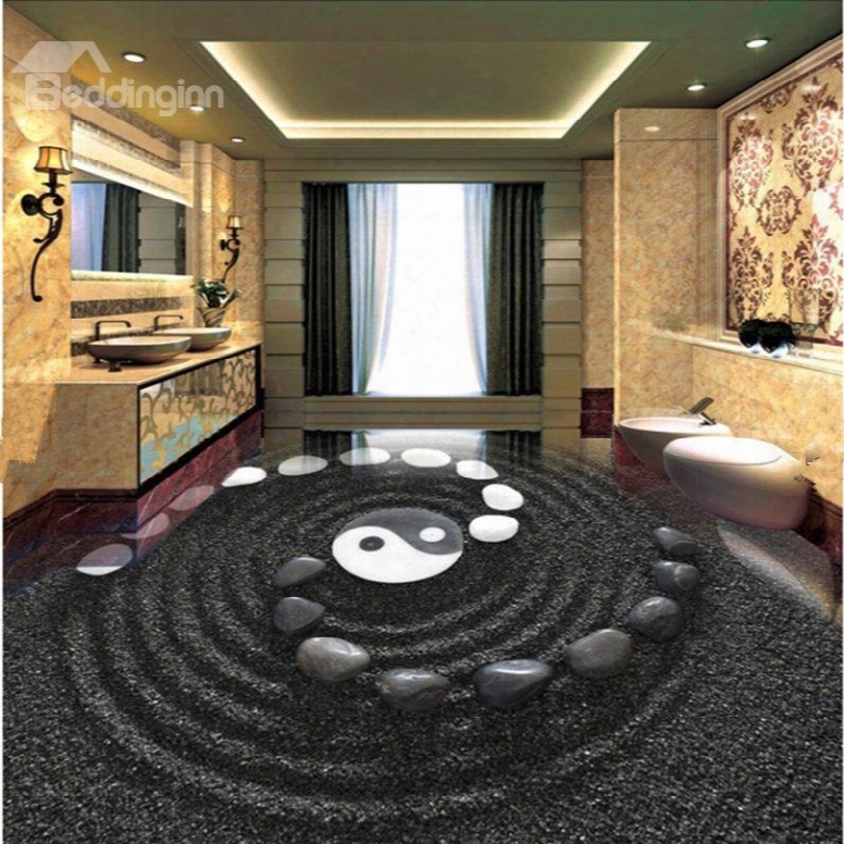 Awesome Fanfy Stone Tai Chi Pattern Home Decorative Splicing Custom 3d Floor Murals