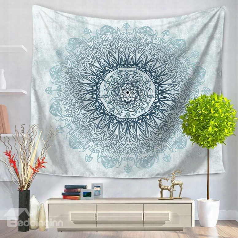 Blue Mandala Pattern Ethnic Style Decorative Hanging Wall Tapestry