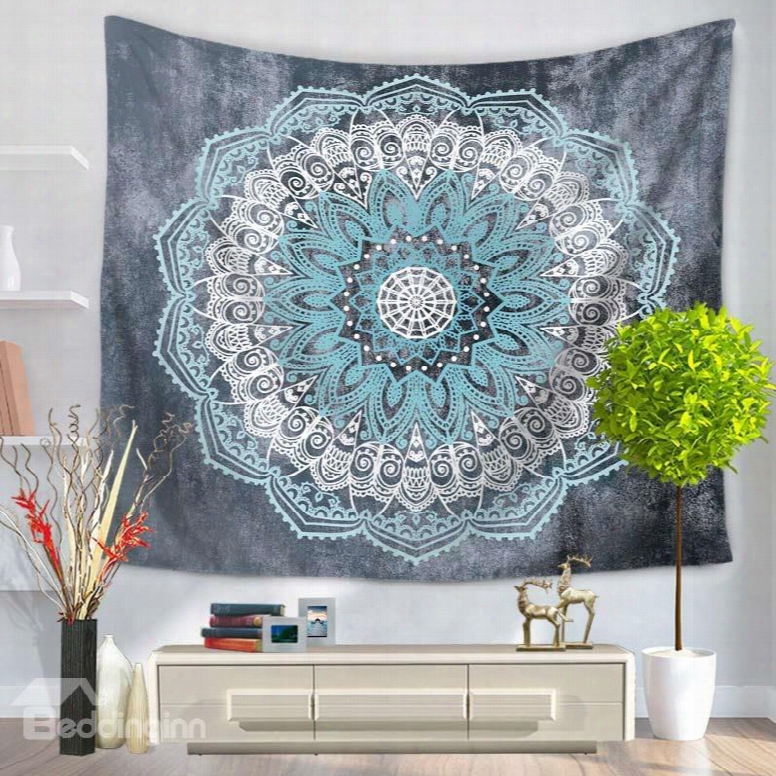 Blue Mandala Pattern Exotic Style Decorative Hanging Wall Tapestry