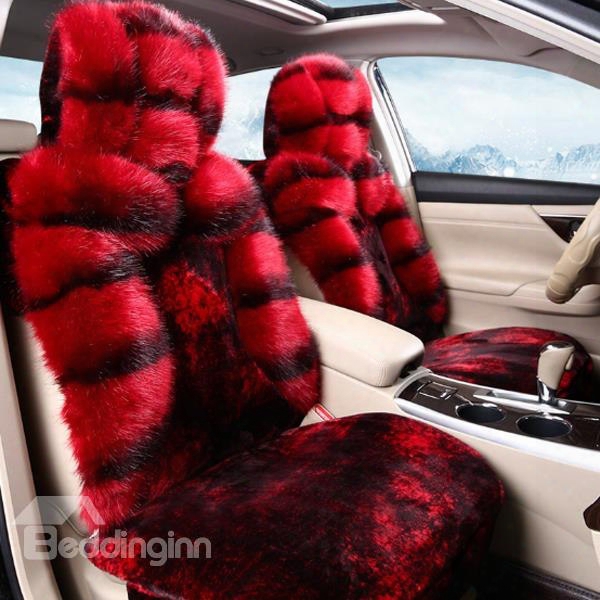 Bright Red Color Super Warm Cost-effective Plush Material Universal Car Seat Cover