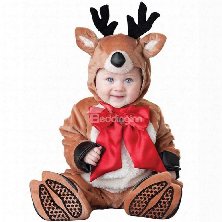Christmas Deer Shaped Horns Decoration Polyester Brown Baby Costume