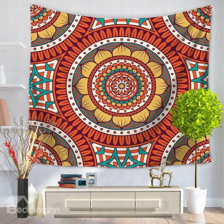 Circle Round Hippy Mandala Bohemian Ethnic Style Decorative Hanging Wall Tapestry