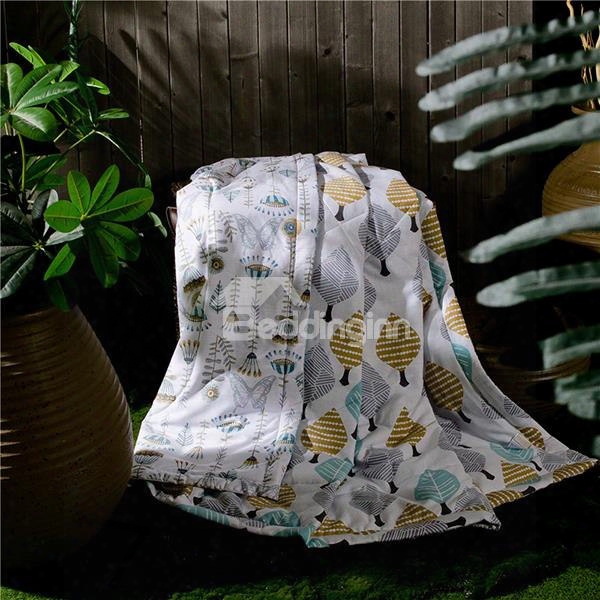 Contemporary Colorful Trees Print Air Conditioner Quilt