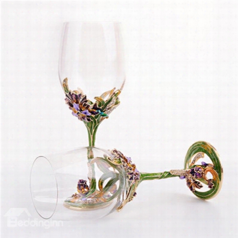 Creative And Modern High Quality Crystal Enamel Ed Wine Glasses